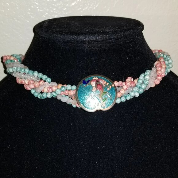 Vintage Siti Cloisonné Quartz Necklace - Picture 8 of 8